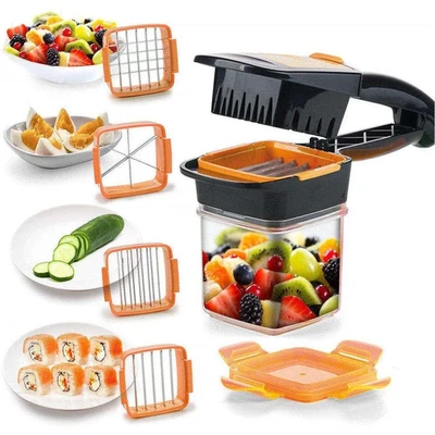 Stainless Steel 5-in-1 Nicer Quick Dicer Fruit Vegetable Cutter Set
